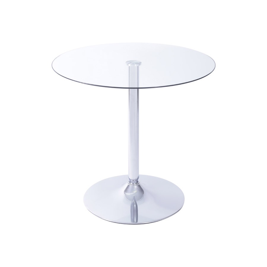 Mesa de Jantar Redonda Apollo com Tampo em Vidro - Transparente - image 0