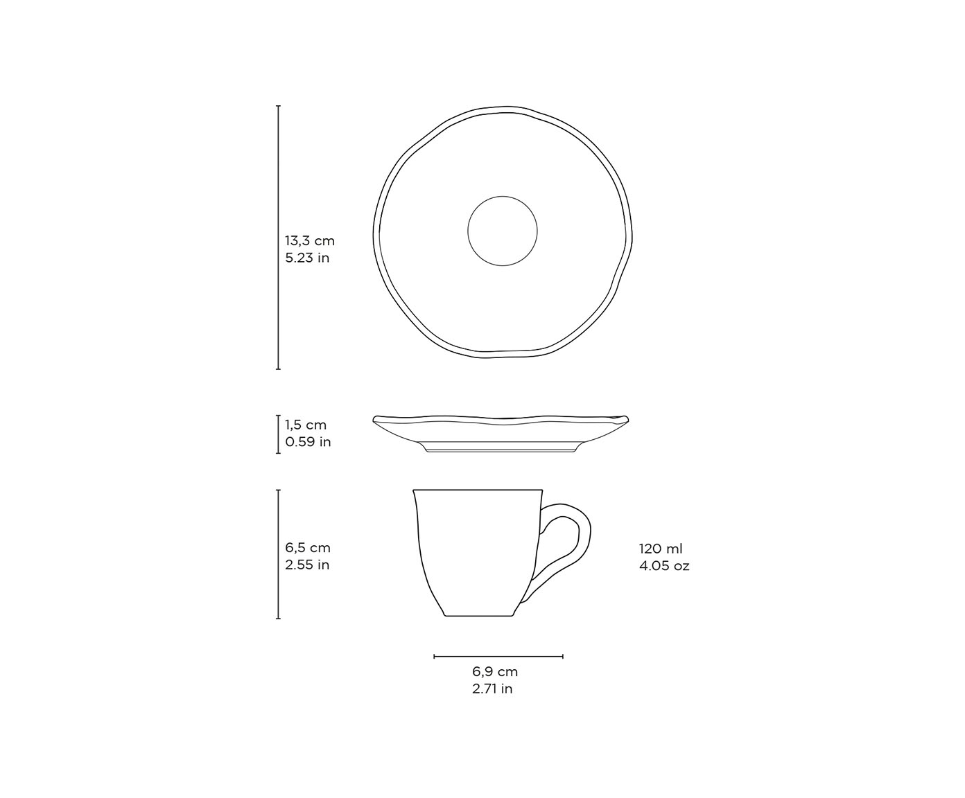 Jogo de X&iacute;caras para Caf&eacute; Bio Dust Cinza image number 3