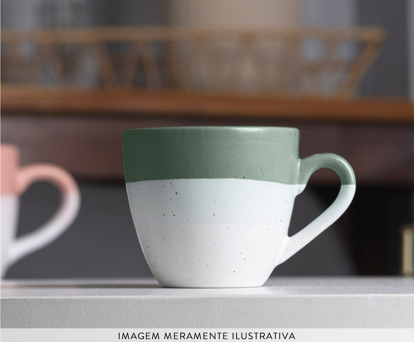 Caneca de Cer&acirc;mica Ombr&eacute; Verde image number 2