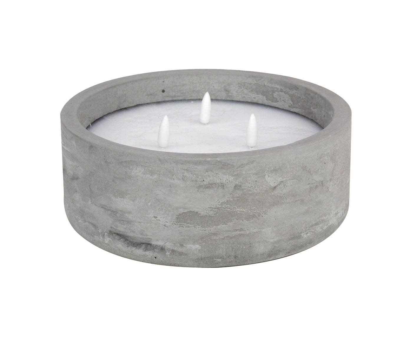 Vela Redonda com Leds e Chama 3D Cinza - image 0
