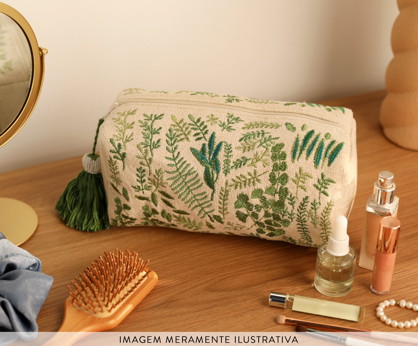 Necessaire Leena Verde e Cru - image 1