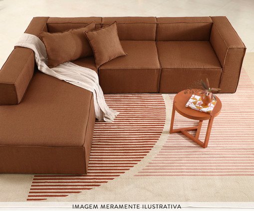 Sof&aacute; 4 M&oacute;dulos Encosto Parcial Esquerdo Mensa Terracota - image 1