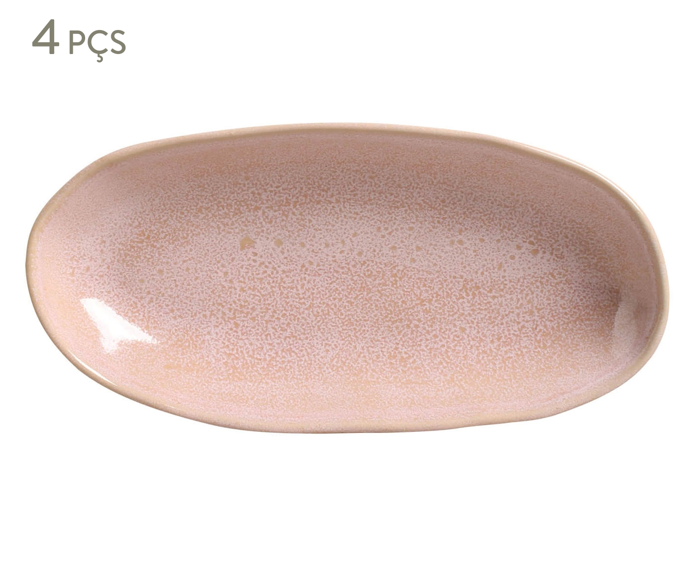 Jogo de Travessas Oval Funda Org&acirc;nico Litchi Rosa - image 0