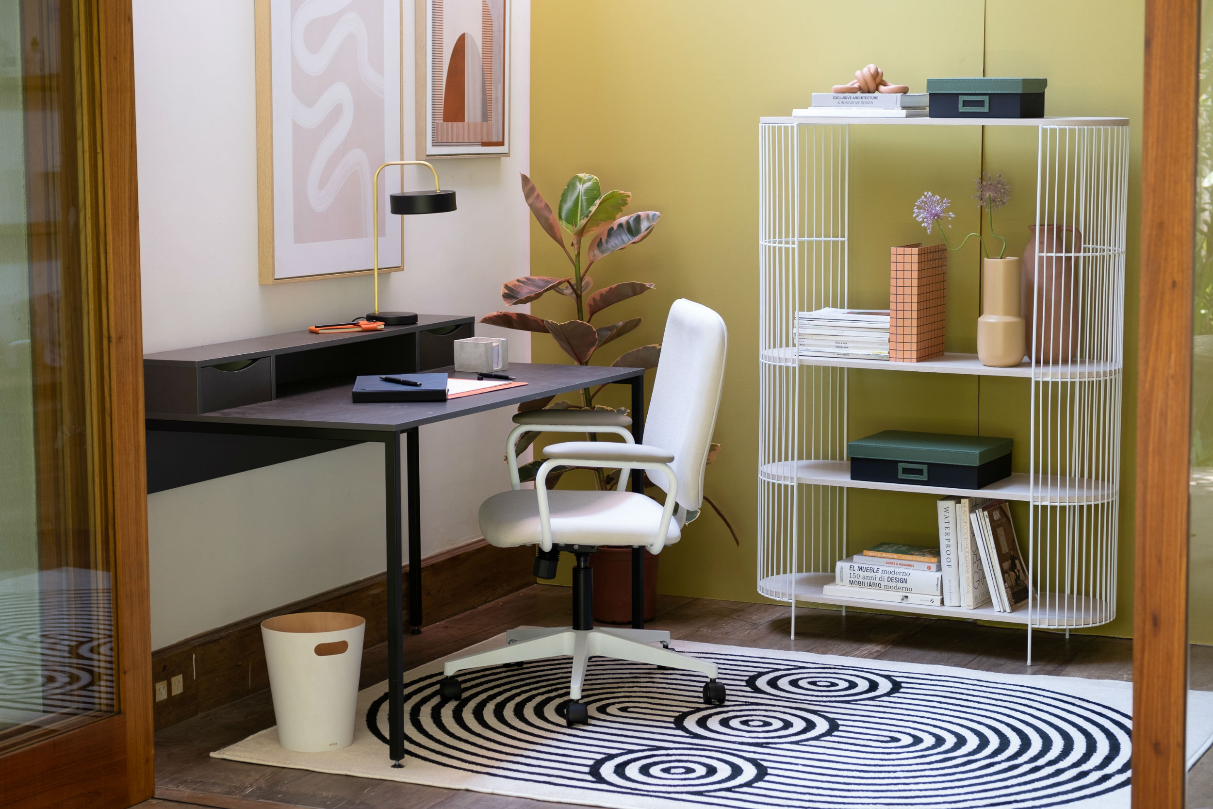 Cadeira Office Chicago Bege e Branca image number 7