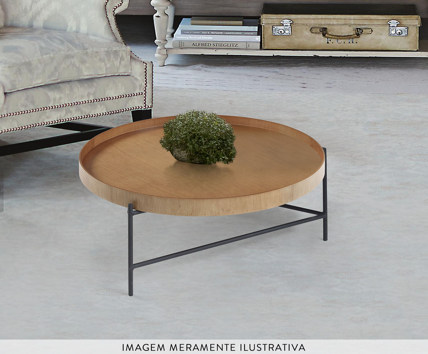 Mesa de Centro Debora Laminado com Base de Metal - image 1