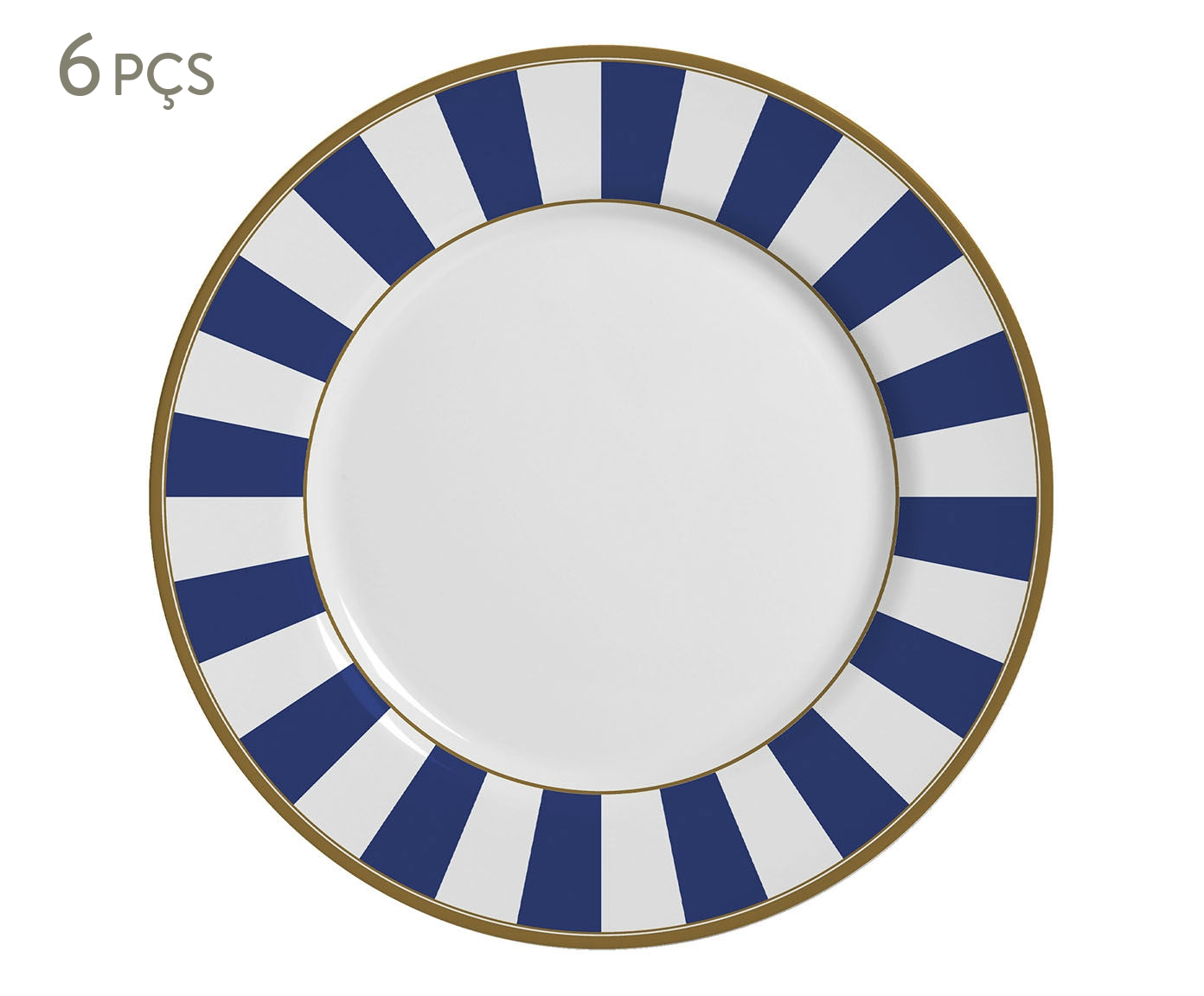 Jogo de Pratos para Sobremesa Stripe Azul - image 0