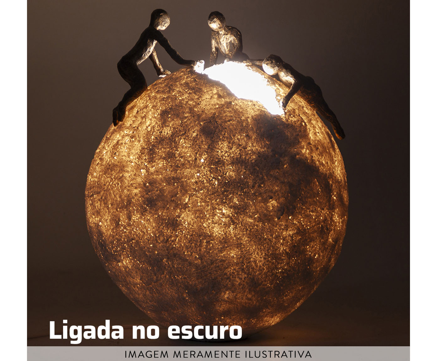Lumin&aacute;ria de Mesa Explora&ccedil;&atilde;o Dourado Envelhecido - Bivolt image number 2