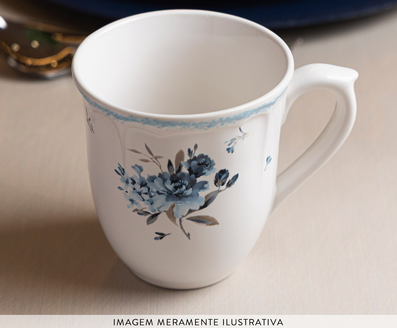 Caneca de Cer&acirc;mica Florescer Azul image number 2