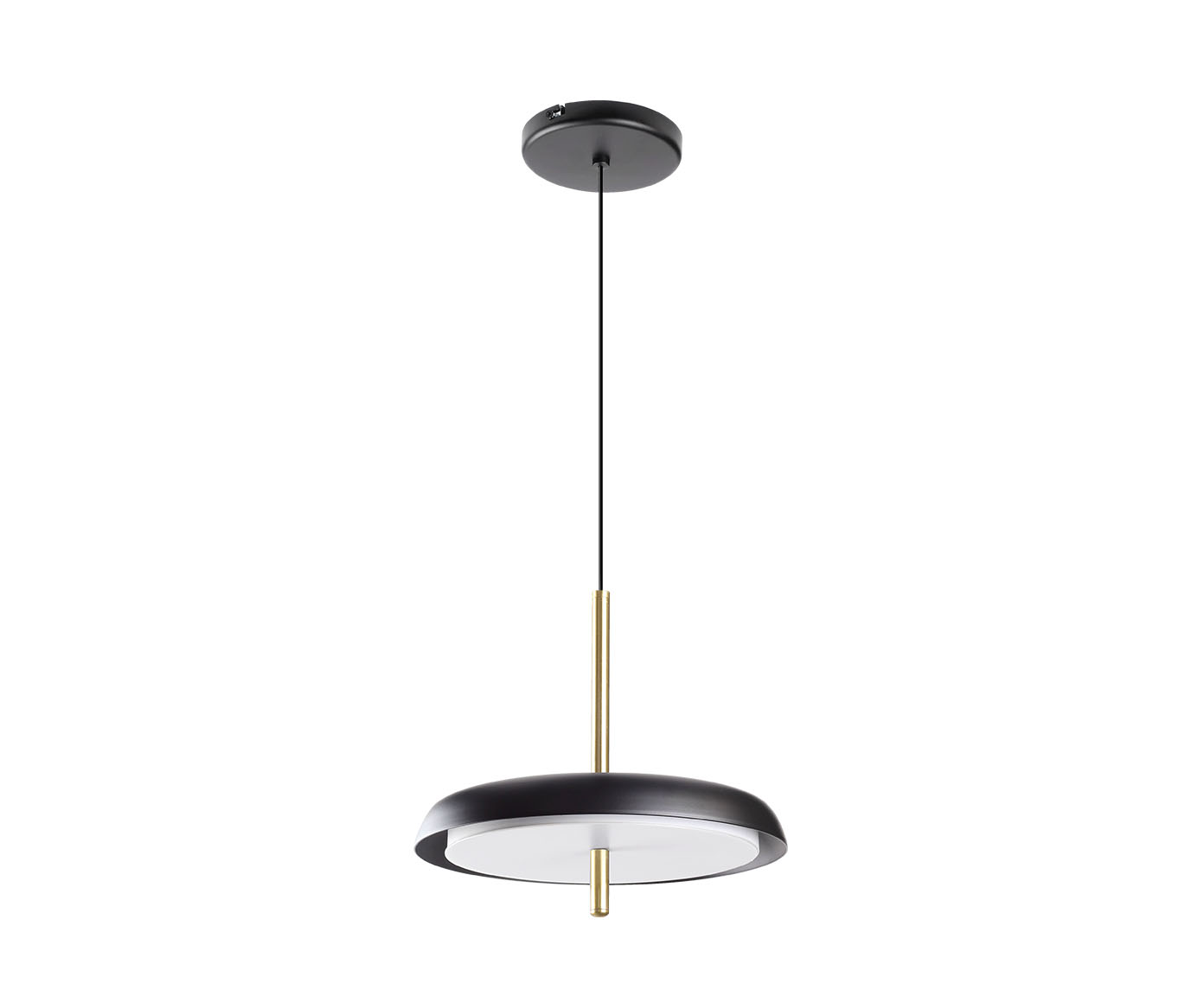 Pendente Dalu Direto Bivolt - Preto e Dourado Escovado - image 0