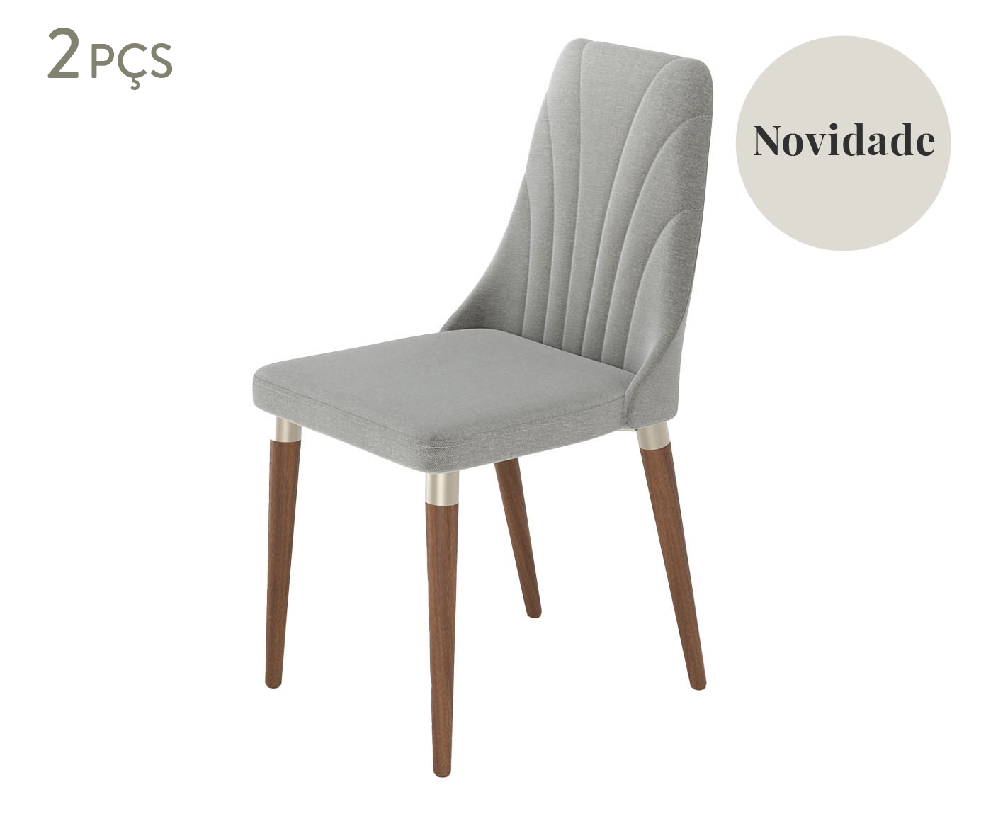 Conjunto de Cadeiras Loren - Cinza e Champanhe - image 0