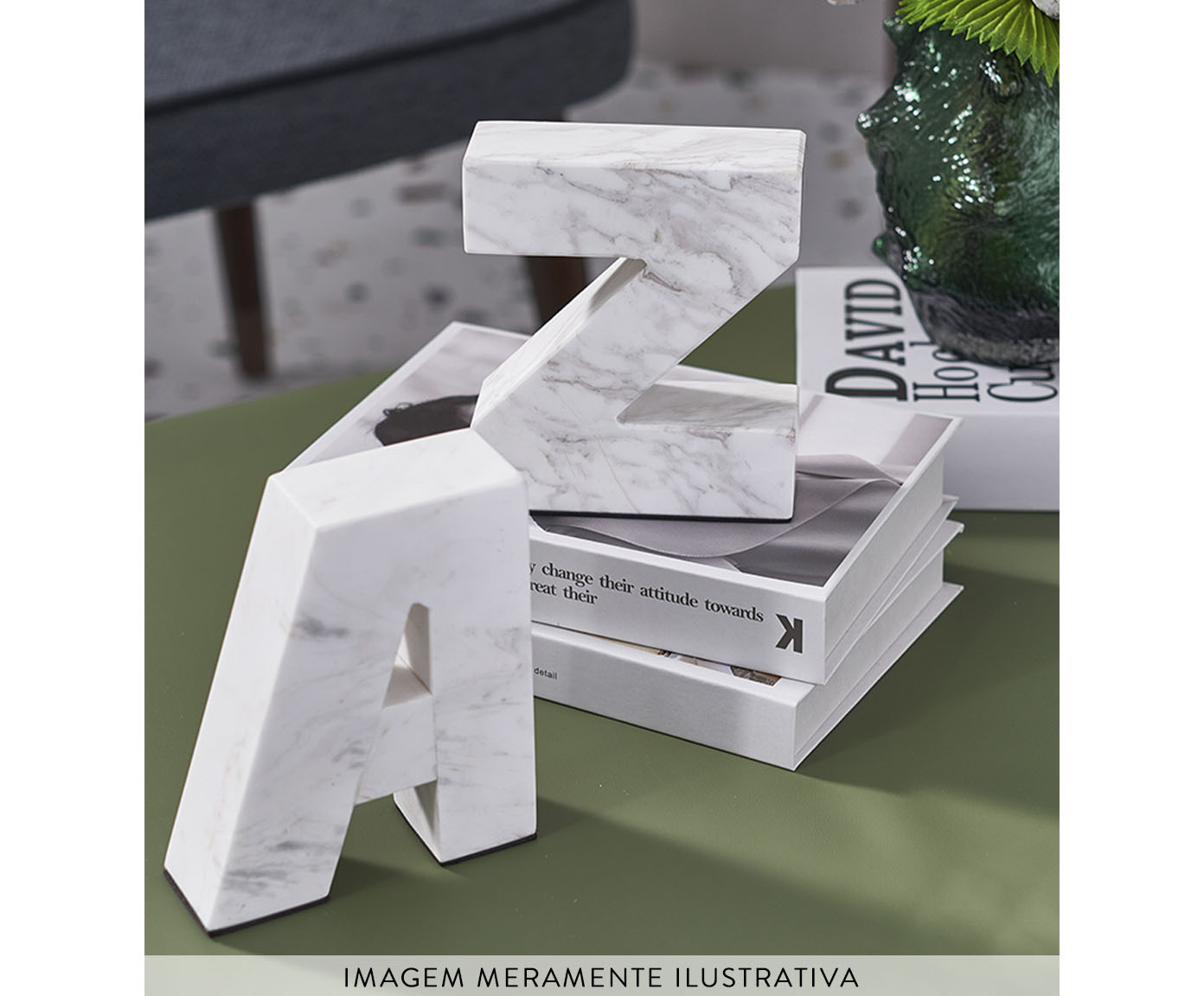 Aparador de Livros em Pedra - Branco image number 5