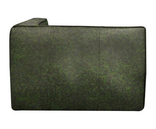 Sof&aacute; M&oacute;dulo Chaise Direito Mensa em Couro Verde image number 4