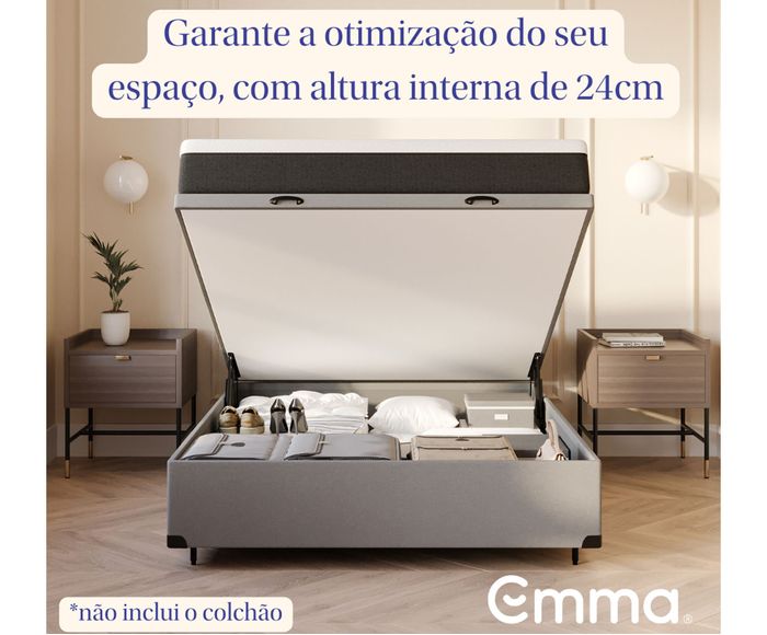 Cama Ba&uacute; Emma + Colch&atilde;o Emma Original Cinza - Casal image number 7