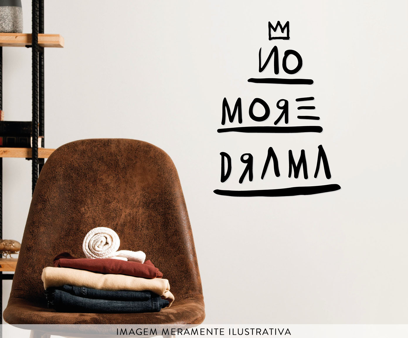 Placa Decorativa No More Drama em Madeira - image 1