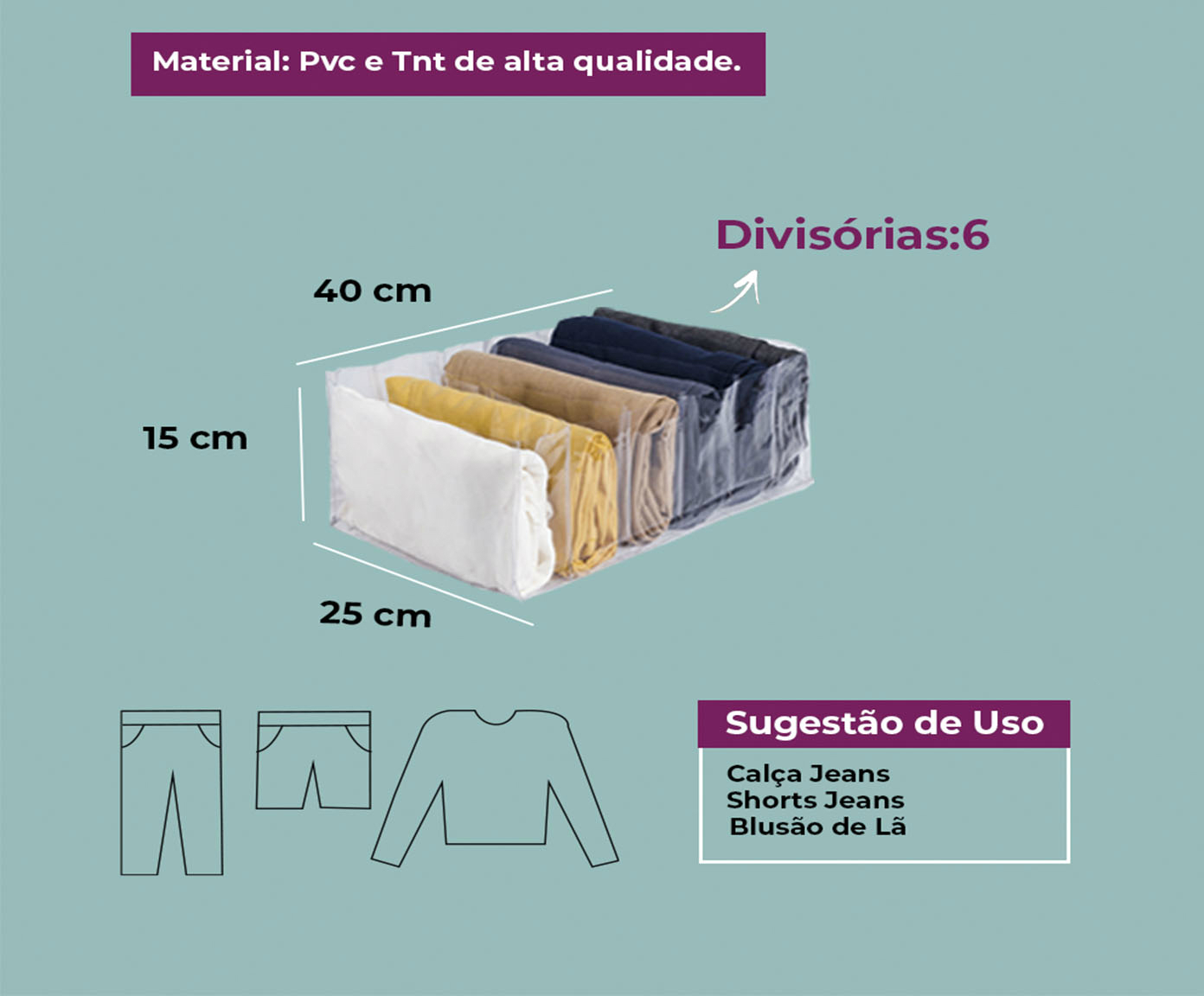 Organizador Colmeia Cristal Premium M1 Azul - image 1