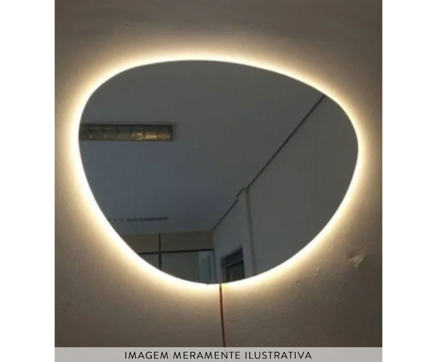 Espelho Lapidado Org&acirc;nico LED Amarelo - Grande - image 1