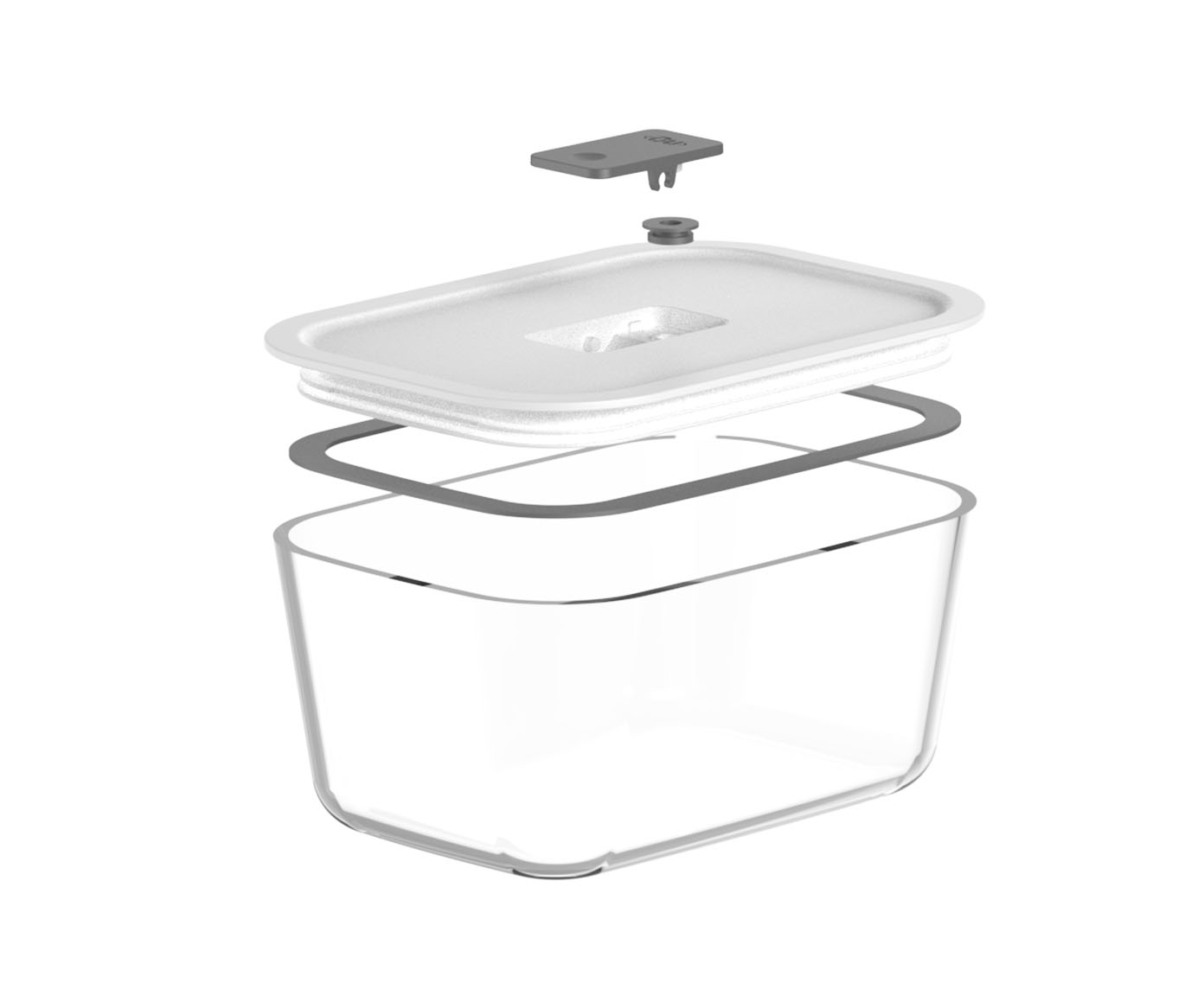 Pote de Vidro Herm&eacute;tico Fresh Lock Grande - Branco Fechado - image 1