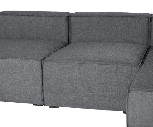 Sof&aacute; 5 M&oacute;dulos Chaise e Encosto Parcial Direito Mensa Cinza Claro image number 5