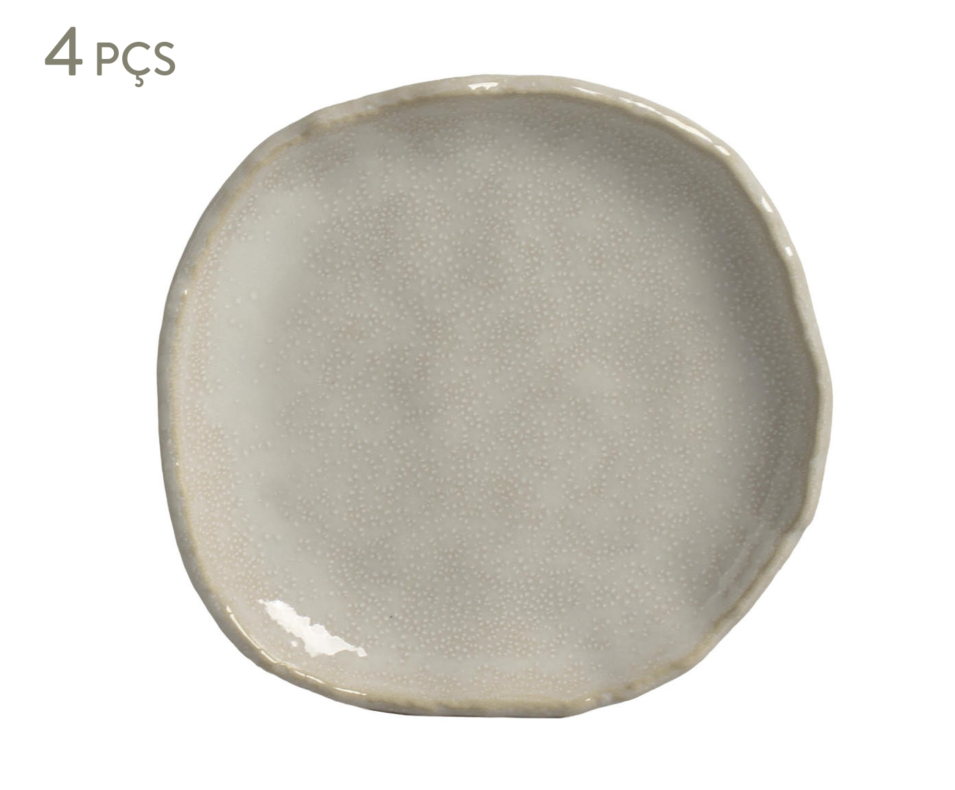 Jogo de Pratos para Sobremesa Org&acirc;nico Eco Stone Arenito Branco - image 0