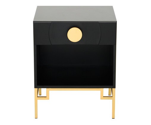 Mesa de Cabeceira Cerchio D'Oro com Nicho - Preto - image 0