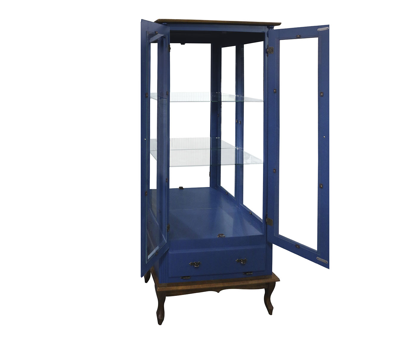 Vitrine Luiz Xv Tomaselli Azul Bic e Imbuia Glaser - image 1