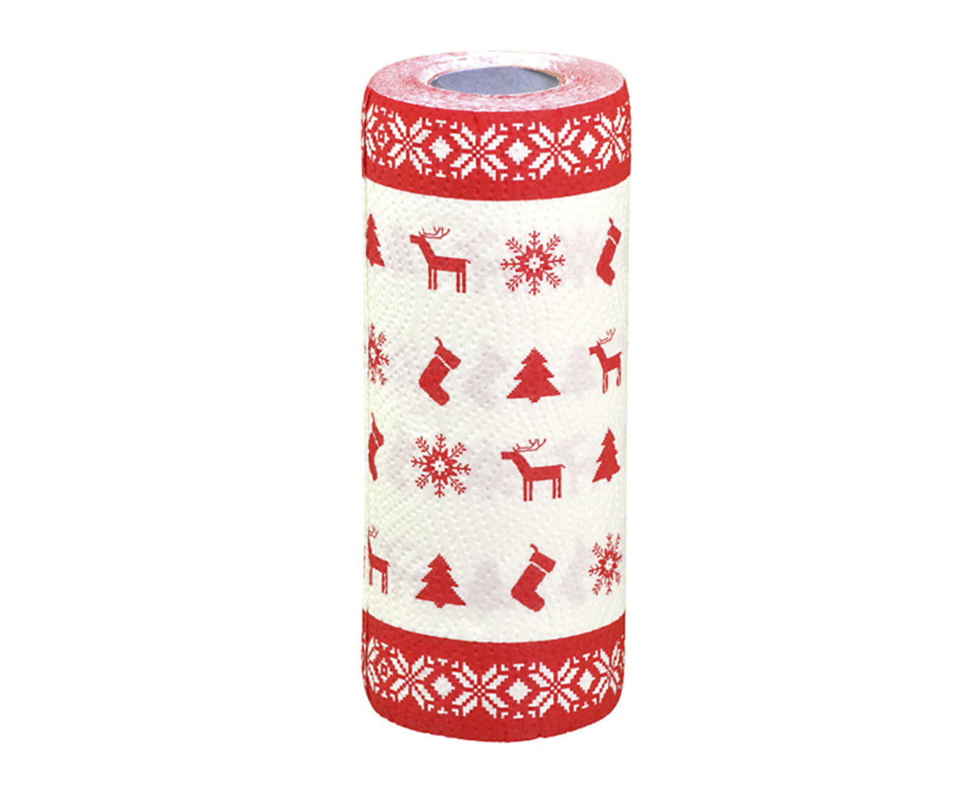 Rolo de Papel Toalha Natalino - Vermelho e Branco - image 1