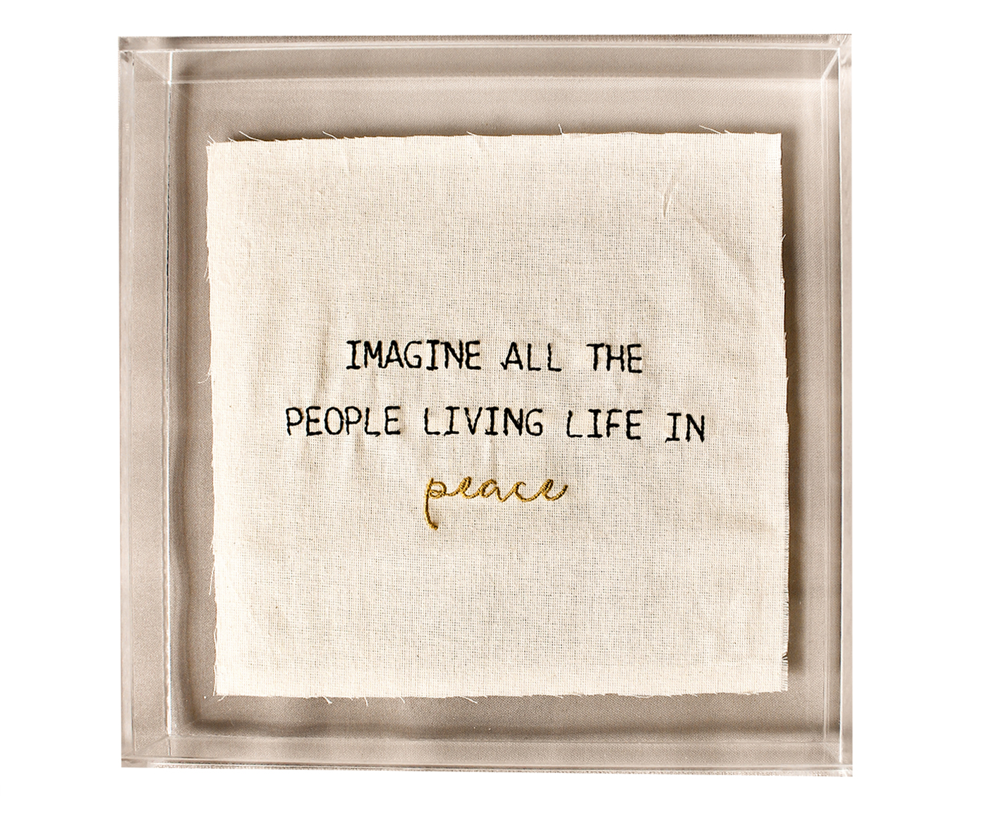 Quadro em Acr&iacute;lico "Bordado Imagine All The People" - image 0
