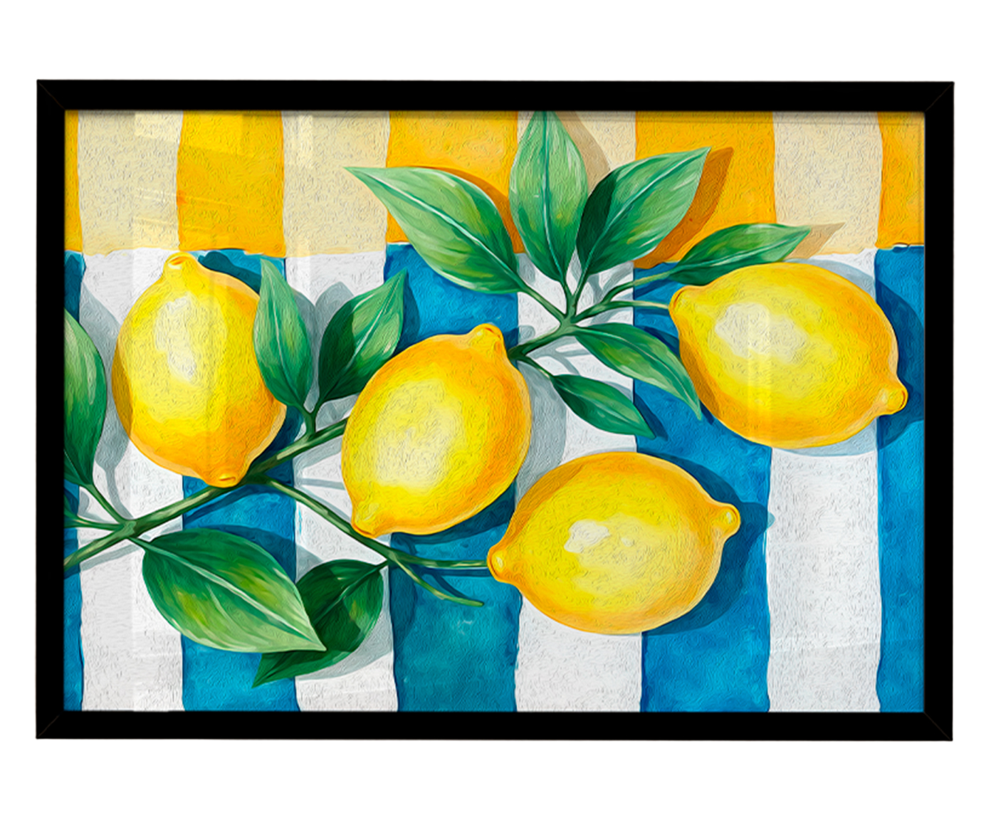Quadro Lim&atilde;o Siciliano Listradocom Moldura Preto - image 0
