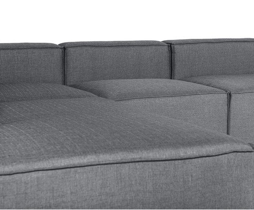 Sof&aacute; 5 M&oacute;dulos Chaise e Encosto Parcial Direito Mensa Cinza Claro image number 4