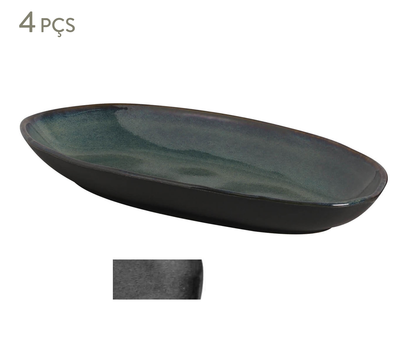 Jogo de Travessas Oval Funda Org&acirc;nico Oceano Azul - image 0