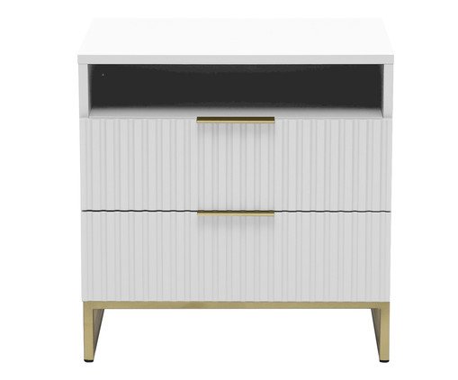 Mesa de Cabeceira Ondulada Branco image number 1