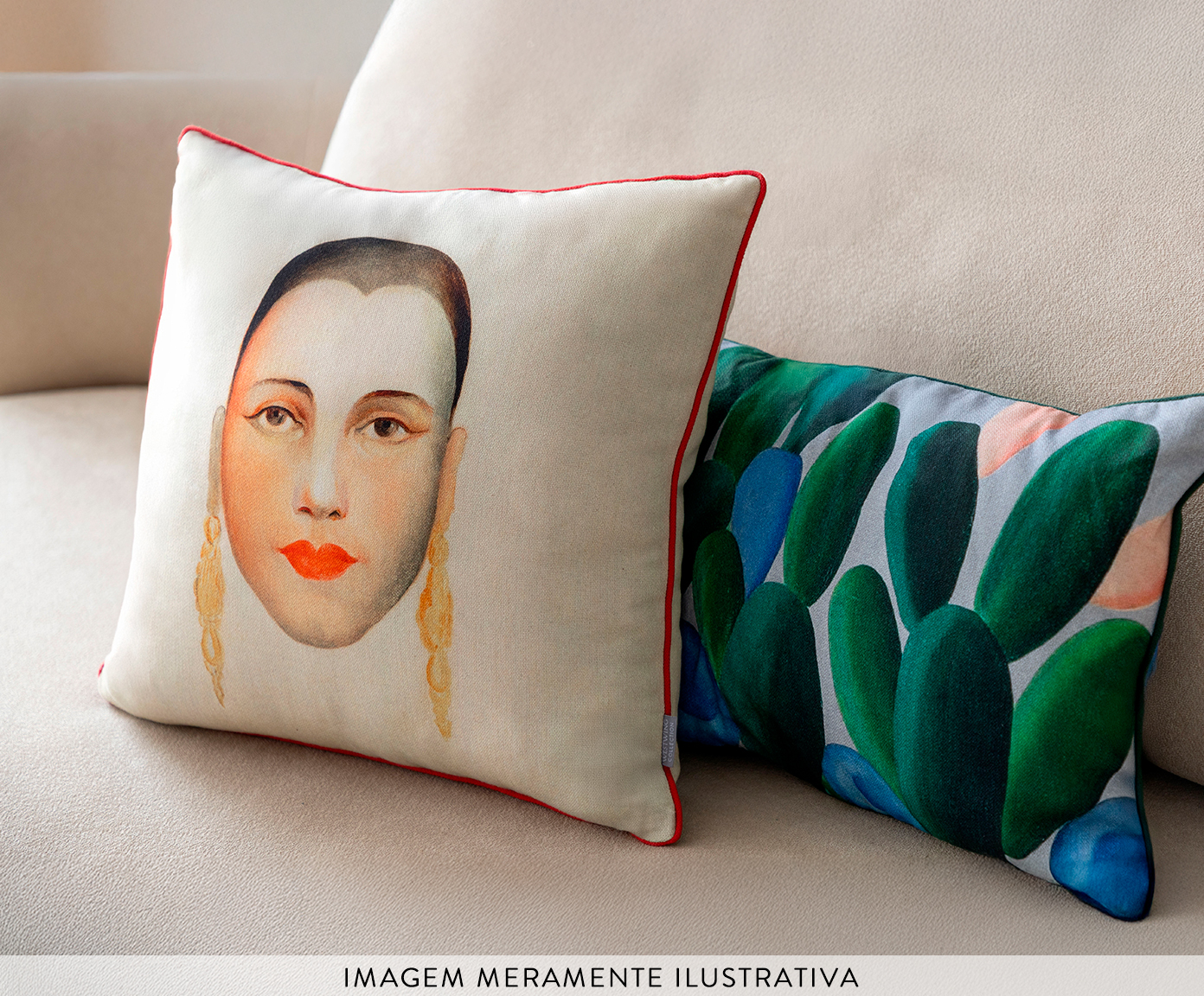 Capa de Almofada Bordada Abaporu de Tarsila do Amaral Terracota image number 5