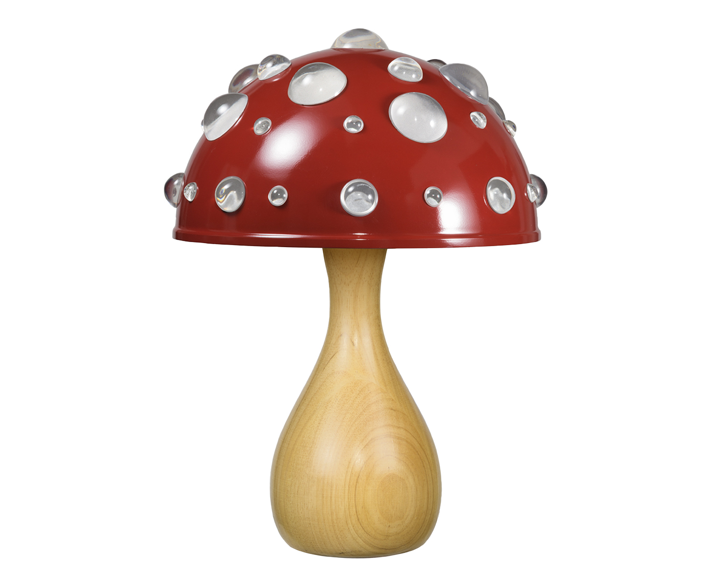 Lumin&aacute;ria Cogumelo Vermelho Liso Brilhante e Marfim - image 1