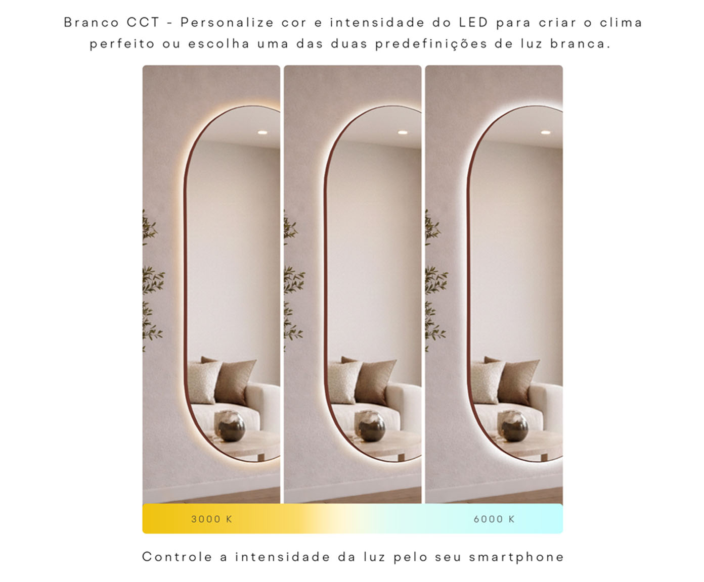 Espelho com Led Smart Doha Caramelo image number 6