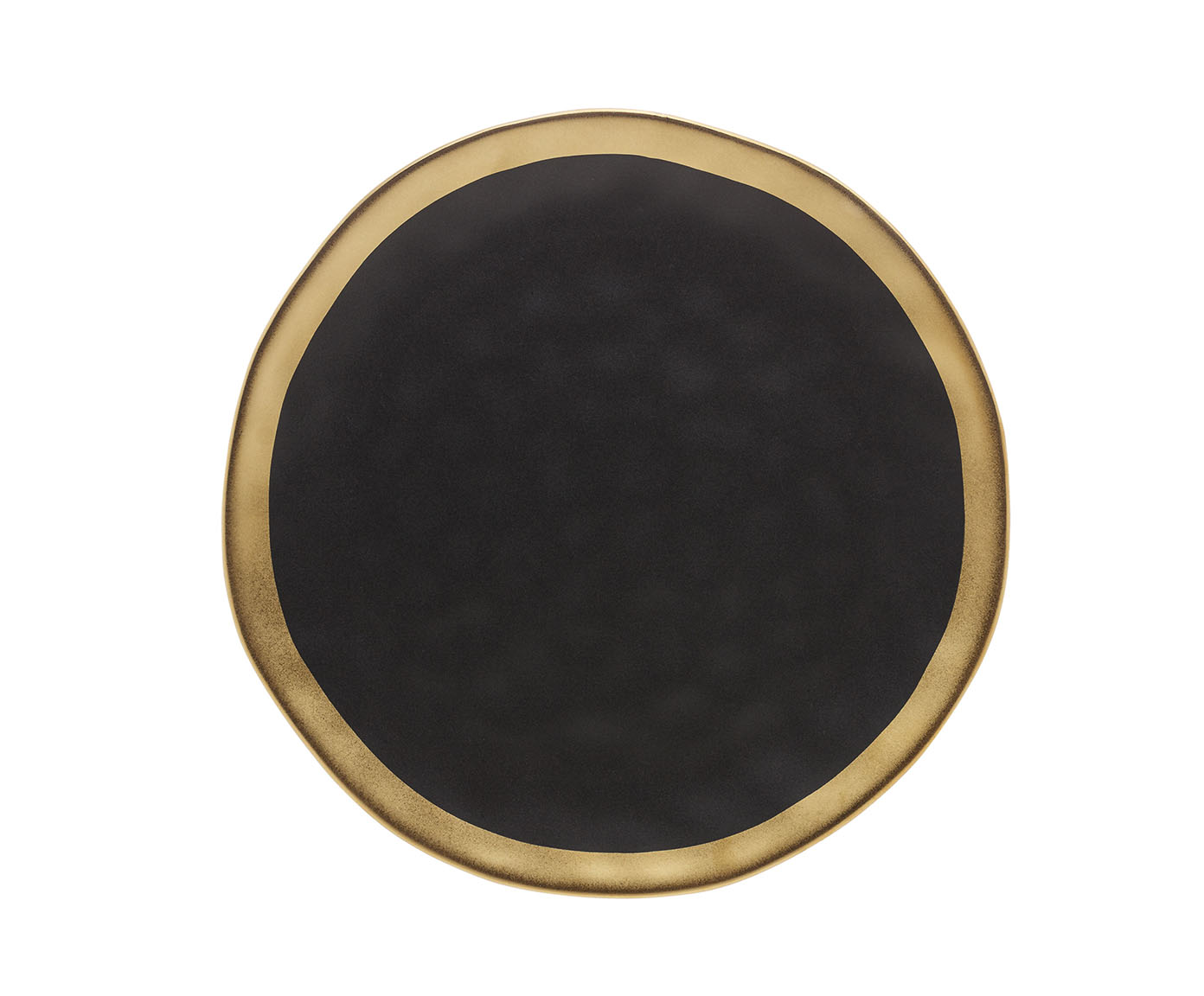 Prato Raso de Porcelana Dubai Preto e Dourado image number 4