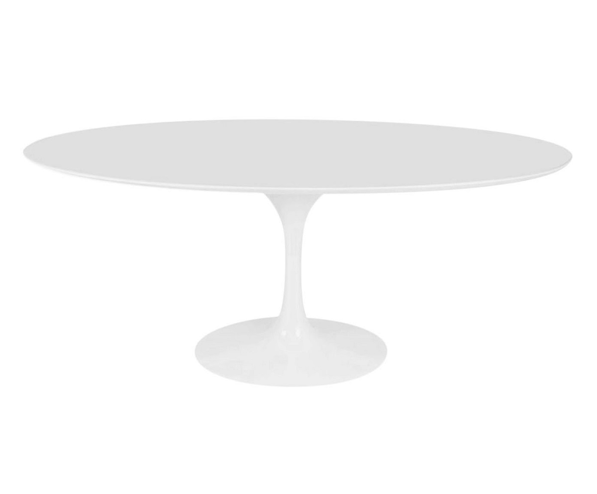 Mesa Saarinen Oval Quartzo com Base Branca - image 0