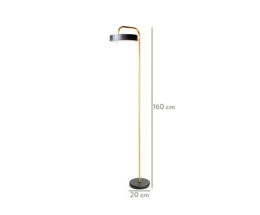Lumin&aacute;ria de Ch&atilde;o em Led 13W Livia Dourado e Preto - Bivolt image number 3