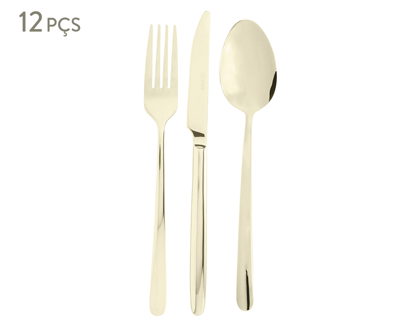 Faqueiro de A&ccedil;o Inox Viena Dourado - image 0
