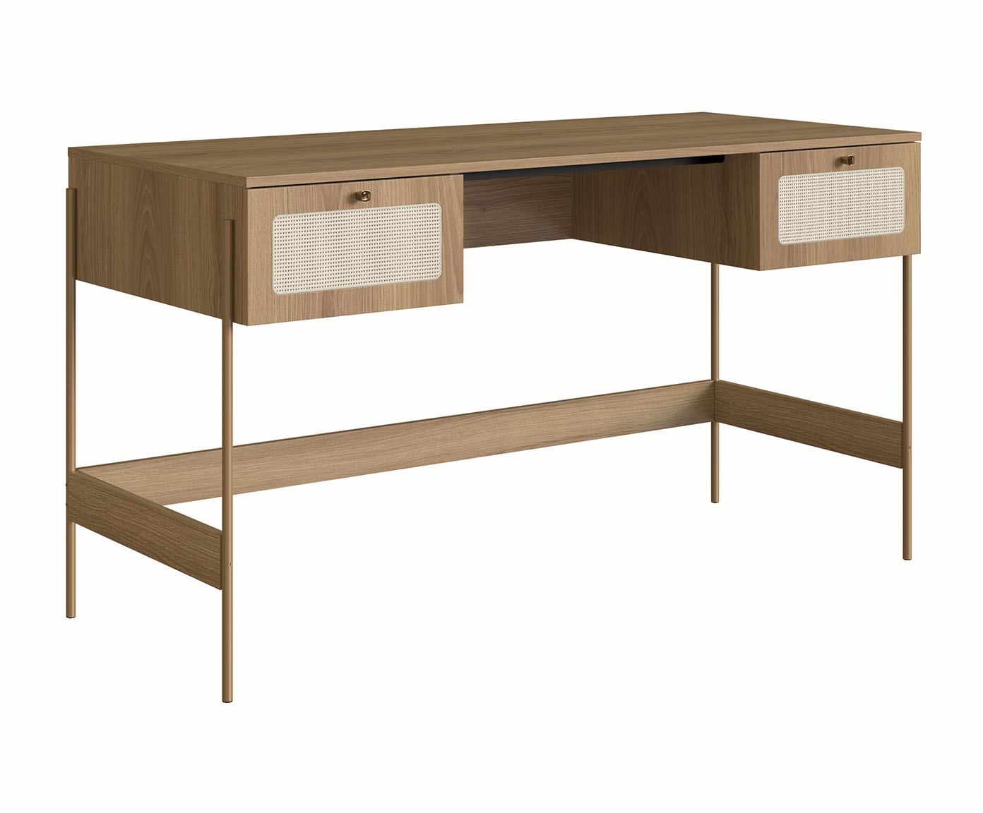 Jogo de Escrivaninha e Estante Tela Oslo Hanover e Dourado - image 1