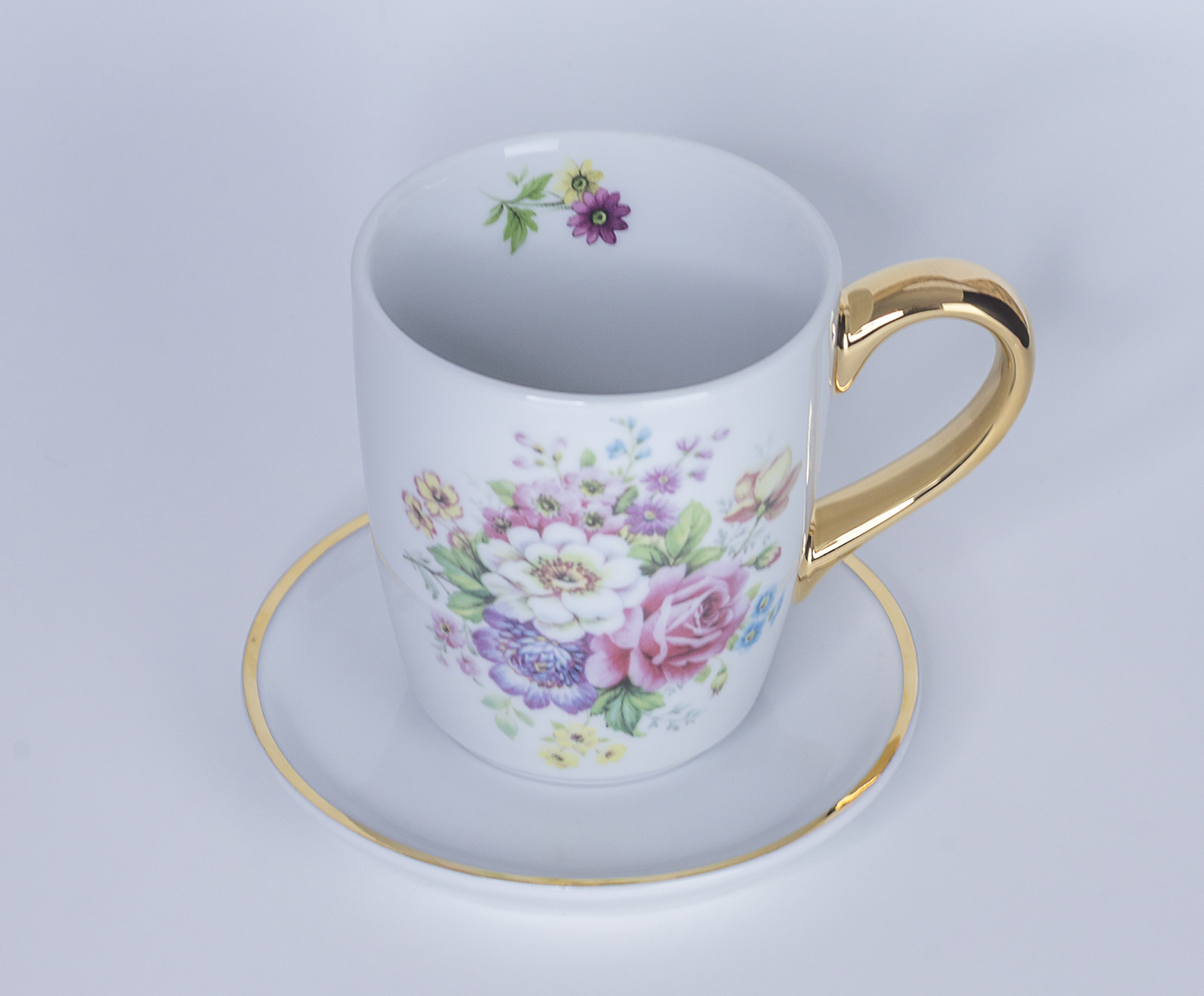 Caneca Primavera em Porcelana e Ouro - image 1