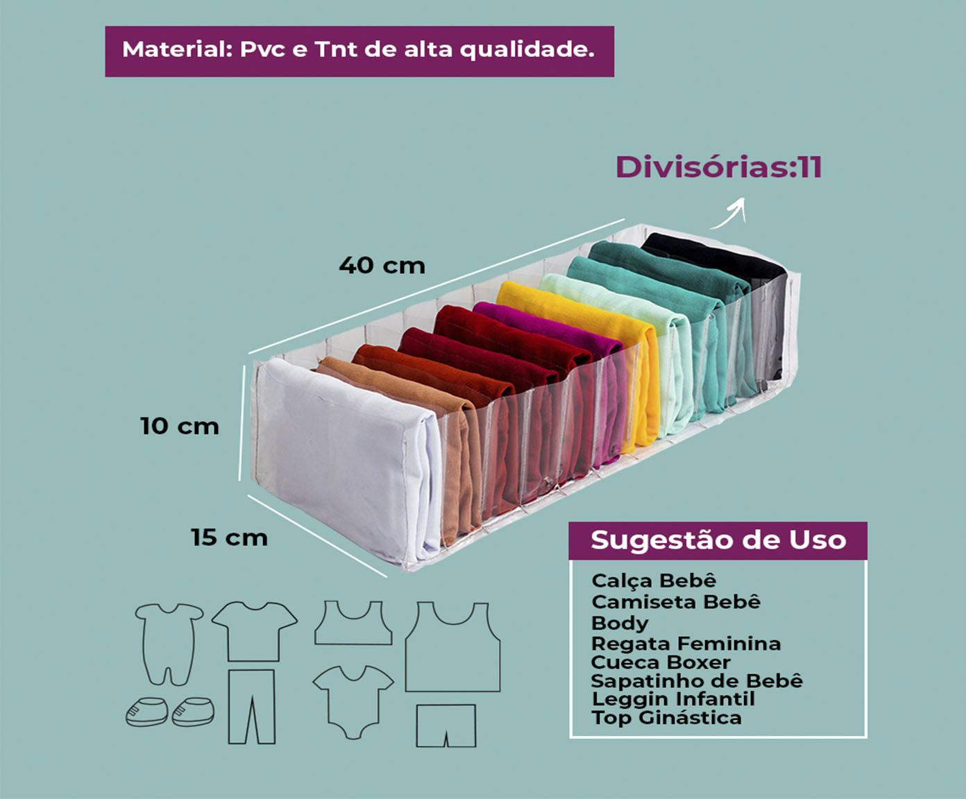 Organizador Colmeia Cristal Premium P Branco - image 1