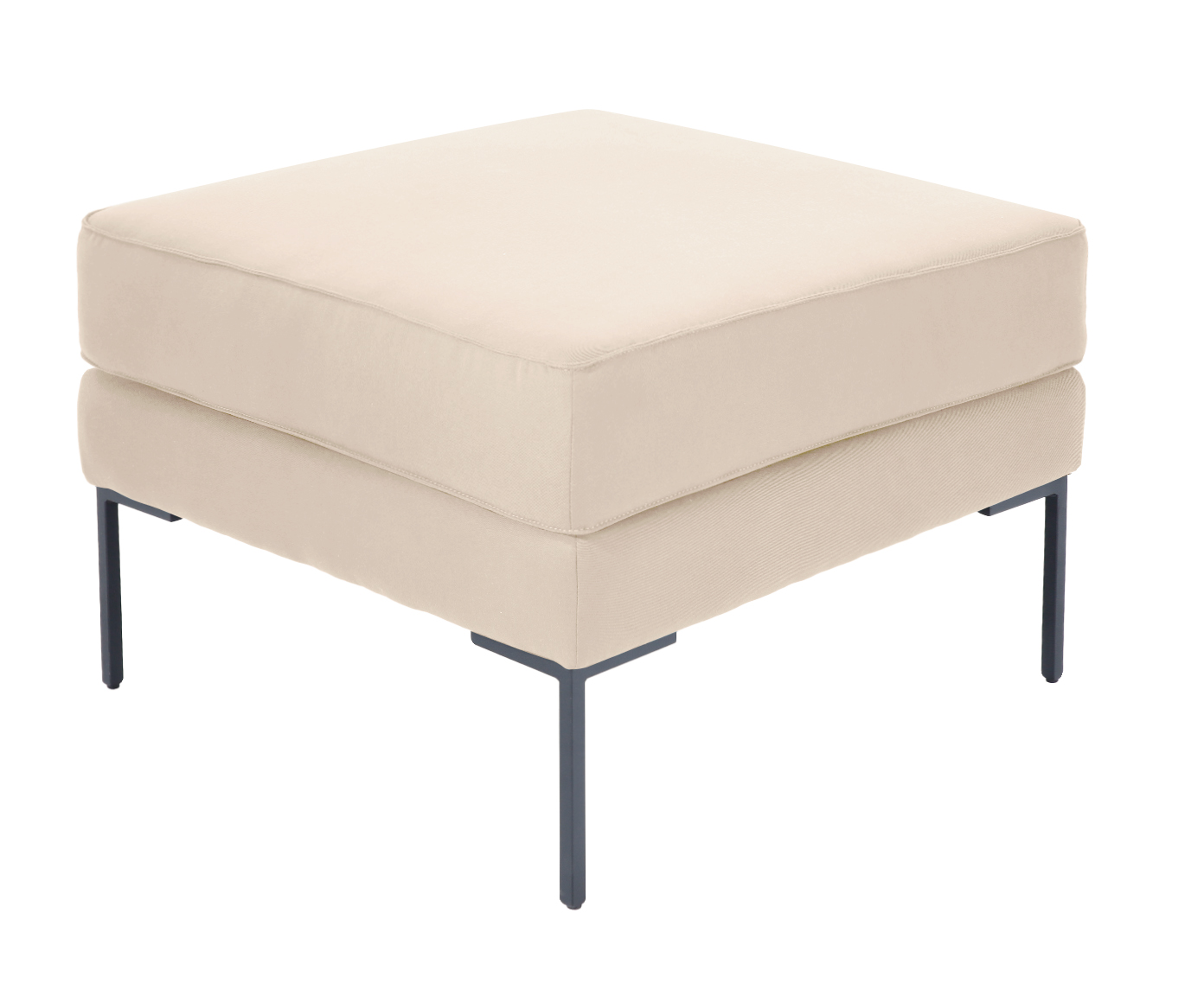 Pufe Ettore em Tecido Off White - image 0