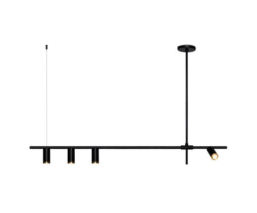 Pendente Aline Dourado e Preto - Bivolt - image 0