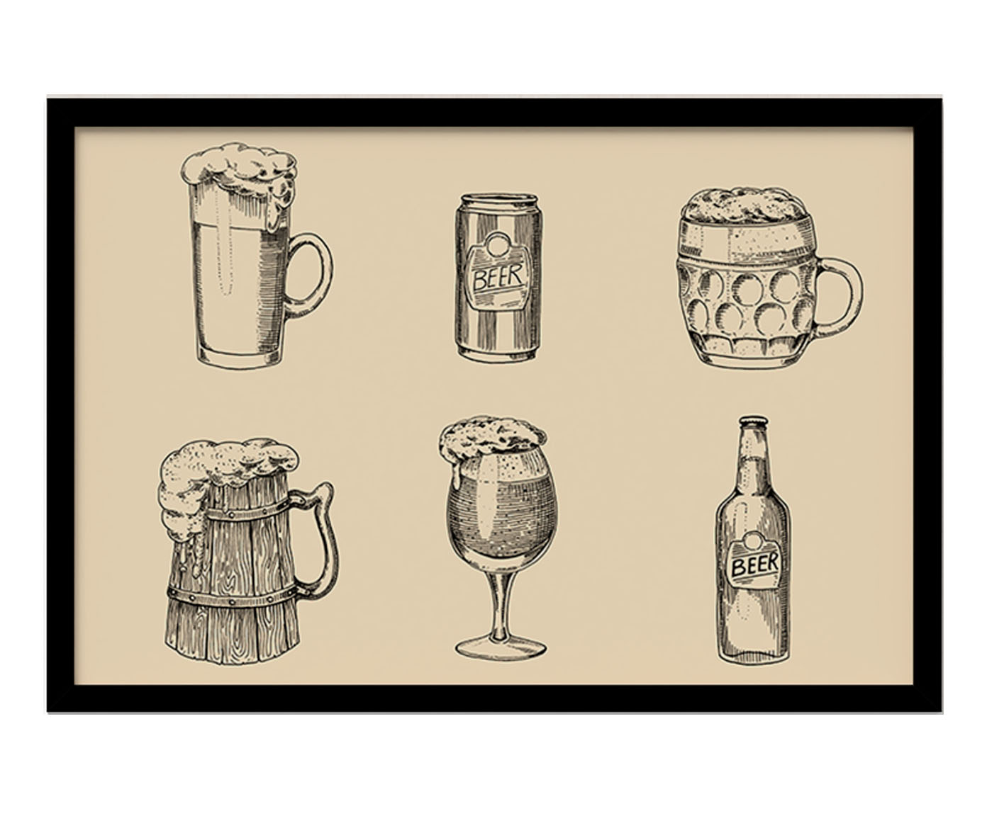 Quadro Cerveja com Moldura Preta - image 0