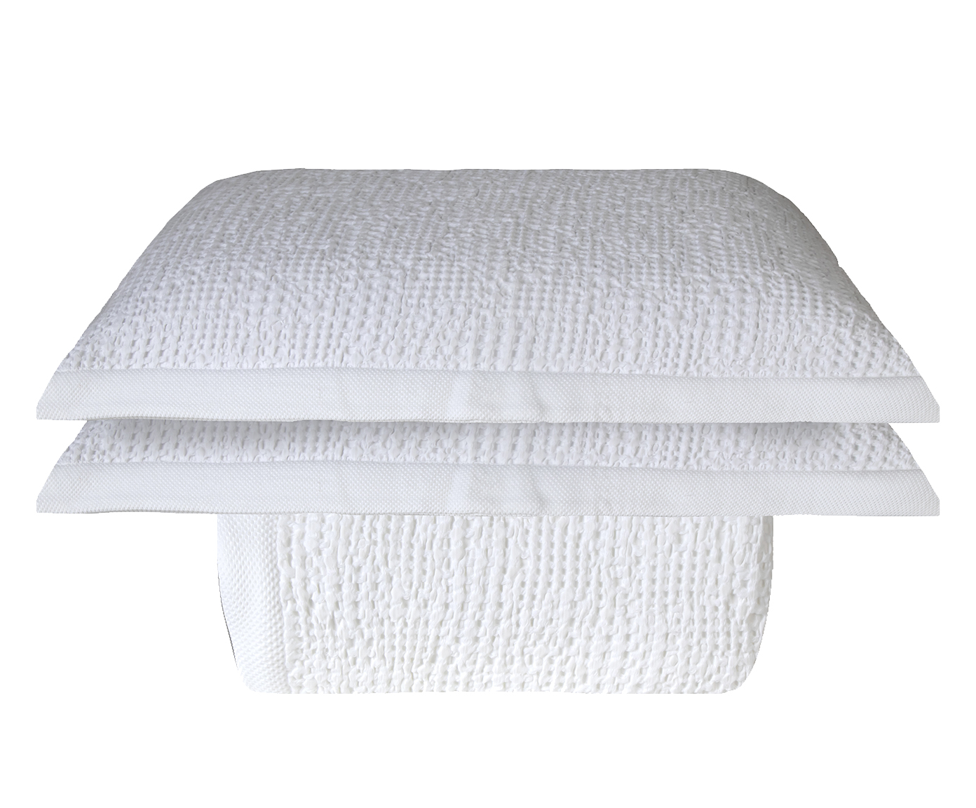 Jogo de Cobre-Leito Jacquard Favo Branco image number 0