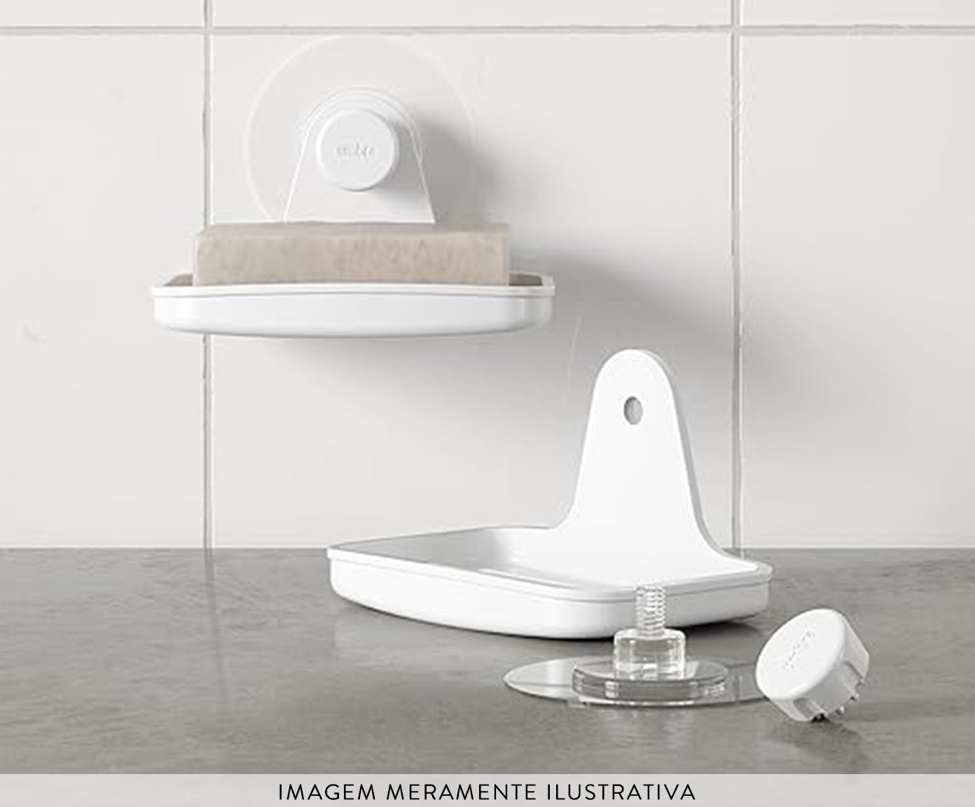 Flex Adhesive Soap Dish Branco image number 4