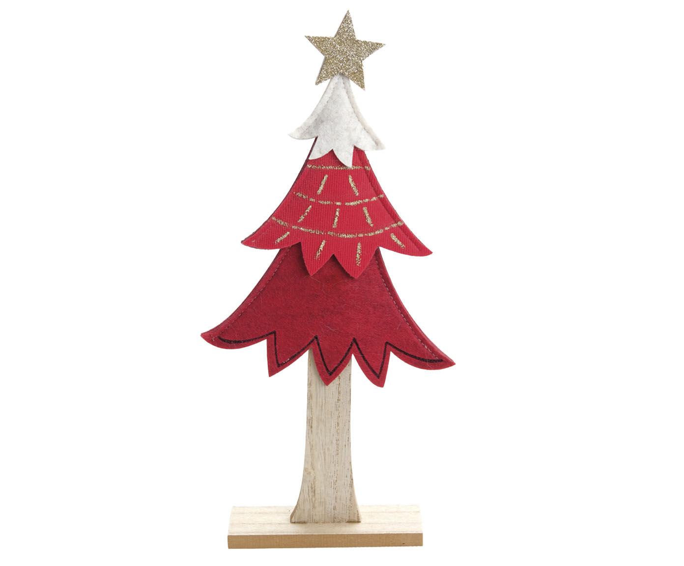 &Aacute;rvore com Estrela em Madeira II - Vermelho - image 0