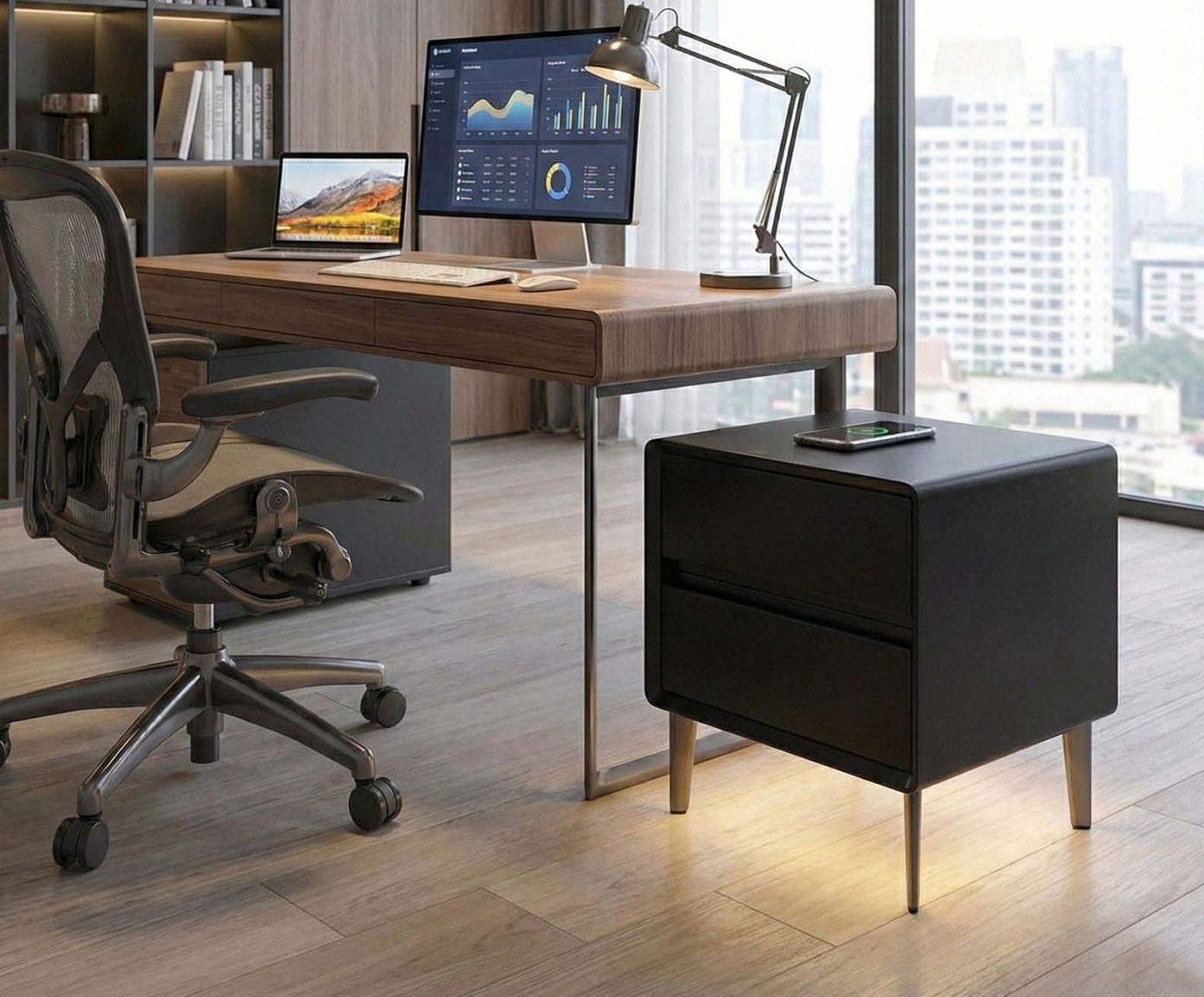Mesa de Cabeceira Inteligente Smart Genius Ebano image number 3