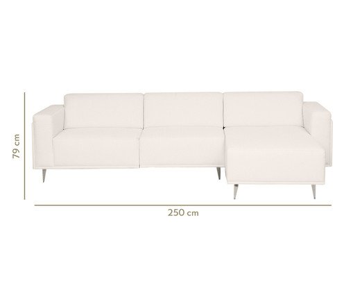 Sof&aacute; Modular com Chaise Esquerda em Linh&atilde;o Antonio Ch&aacute; Branco image number 9