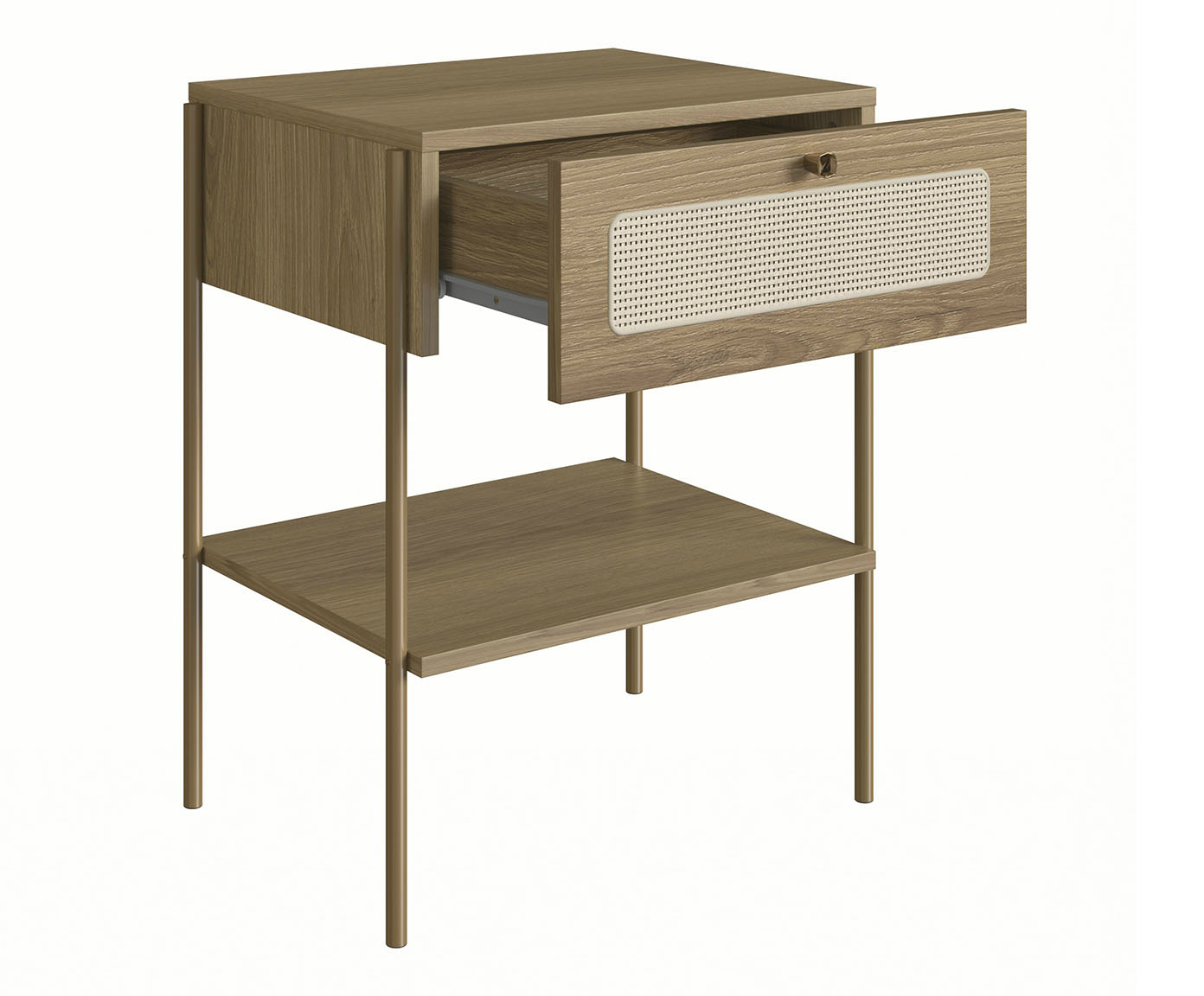 Mesa de Cabeceira Industrial Hanover e Dourado - image 1